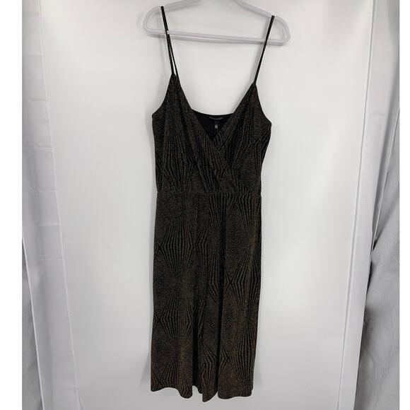 Topshop Metallic Jumper Sz 10 Gold Black Y2K Holiday Clubwear Geometric NWT Glam - Picture 3 of 12